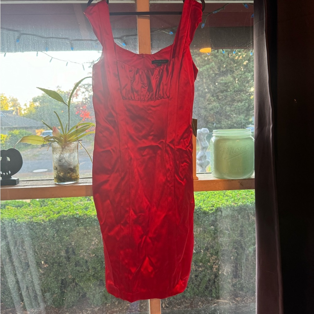 David Meister Red Size 10 beautiful zip up formal dress.